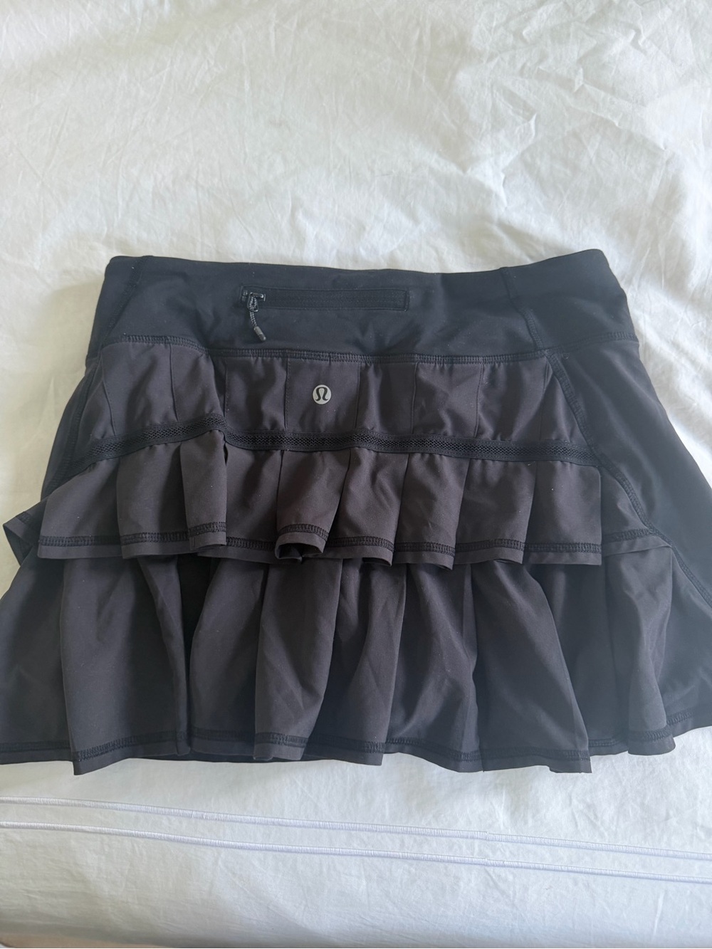lululemon athletica Black Ruffled tennis skirt